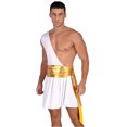 thumbnail image 3 of Traje de Cosplay de gladiador del dios griego antiguo para hombre, vestido con volantes, vestidos con cinturón fruncido metálico, disfraz de guerrero de caballero de Halloween, 3 of 5