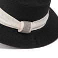 thumbnail image 6 of UTSJKR Womens Flat Crown Wide Brim Sun Hat with Rhinestone Fabric Band for Summer Local Fair Stroll Afternoon Tea Downtown Errands Wrinkle Resistant Lightweight Travel Hat Black, 6 of 6