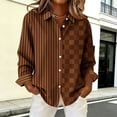 thumbnail image 5 of Utoimkio Women's Long Sleeve Button Down Shirts Casual Striped Dress Shirt Collared Office Work Blouse Tops Size S-XXL, 5 of 6