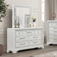 thumbnail image 4 of Furniture of America Gelbero Wood Dovetail 7-Drawer Dresser with Mirror in White, 4 of 8