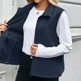thumbnail image 3 of Fmbrln Womens Fleece Vest Lapel Collar Zipper Sleeveless Fuzzy Vest Fall Winter Warm Coat with Pockets, 3 of 5