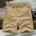 thumbnail image 4 of Timoontee Men Cargo Shorts 5 Inch Shorts Multi Pocket Stretchy Elastic Waist Durable Button Fastening for Daily Wear Yellow L, 4 of 4