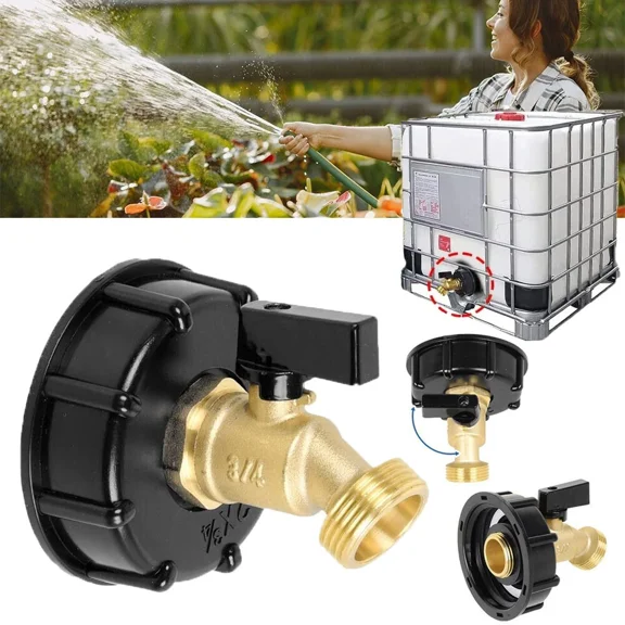 275-330 Gal Ibc Tote Water Tank Hose Adapter 2" Brass Fittings Valve Connector