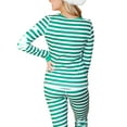 thumbnail image 4 of Doublju Women's Long Sleeve Striped Pajama Sleepwear 2 pcs Set (Plus Size Available), 4 of 4