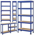 thumbnail image 4 of Alden Design 5-Shelf Boltless & Adjustable Steel Storage Shelf Unit, Blue, Holds up to 330 lb per Shelf, 4 of 4
