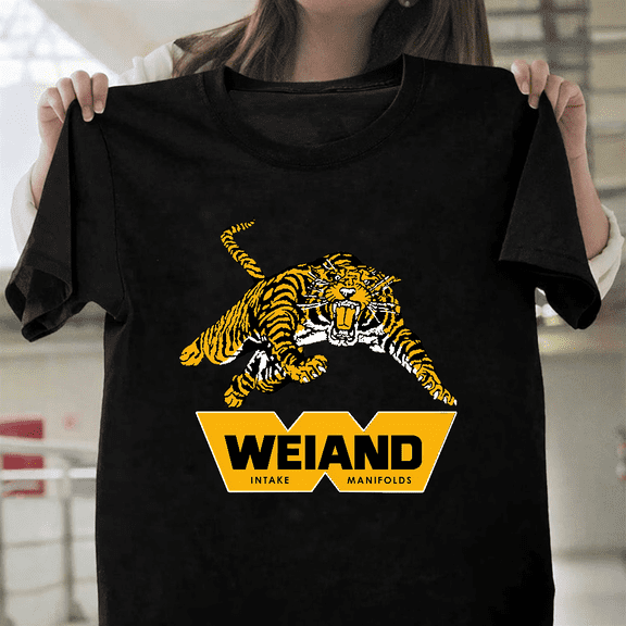 Weiand Tiger Movie Inspired Black Fan Wear Automotive Brand Art Unisex T-Shirt, for men & women, up to size 5XL.