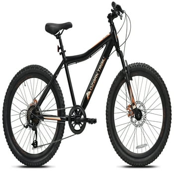 Ozark Trail 24 in. Youth Glide Aluminum ain Bicycle, 8 Speeds, Front Suspension, Black