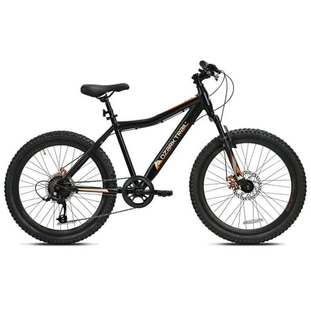 Ozark Trail 24 in. Youth Glide Aluminum Mountain Bicycle  8 Speeds  Front Suspension  Black