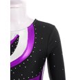 thumbnail image 6 of Aislor Girls Long Sleeve Shiny Ballet Dance Leotard Gymnastics Athletic Bodysuit Jumpsuit Dancewear Purple 12, 6 of 7