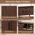 thumbnail image 3 of 70" TV Stand with Power Outlet for Living Room, Media Console with Charging Station, TV Console with Sliding Tambour Door, Entertainment Center with Storage Cabinet (Dark Brown,70"), 3 of 12