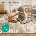 thumbnail image 4 of ODIKA 6'x9' Washable Area Rug Distressed Mottled Boho Vintage Alfombras Large Para Abstract Playful Expressive for Family Room, Living Room, Master Bedroom, Non-Slip, Easy Care, 4 of 7