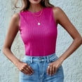 thumbnail image 6 of HAPIMO Women's Slim Pleated Basic Tank Tops Summer Beach Tees Sleeveless Workout Shirts Crew Neck Casual Relaxed Tops for Teen Girls Trendy Solid Color Pink, 6 of 9