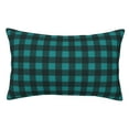 thumbnail image 1 of Balery Teal On Black Plaid Funda de Cojín Estampada, Regalos para Mujeres, Regalos de Amor para Ella, Regalos para Novia o Esposa, Funda de Almohada-16"x24", 1 of 6