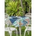thumbnail image 3 of Outdoor Tablecloth with Umbrella Hole for Patio/Picnic/Party/Camping, Ocean Starfish Seaweed Waterproof Table Cloth Round Cover Washable, Summer Coastal Beach Shell Coral Teal (Dia 60"), 3 of 8