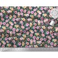thumbnail image 3 of Soimoi Black Cotton Duck Fabric Leaves & Floral Watercolor Decor Fabric Printed BTY 42 Inch Wide, 3 of 3