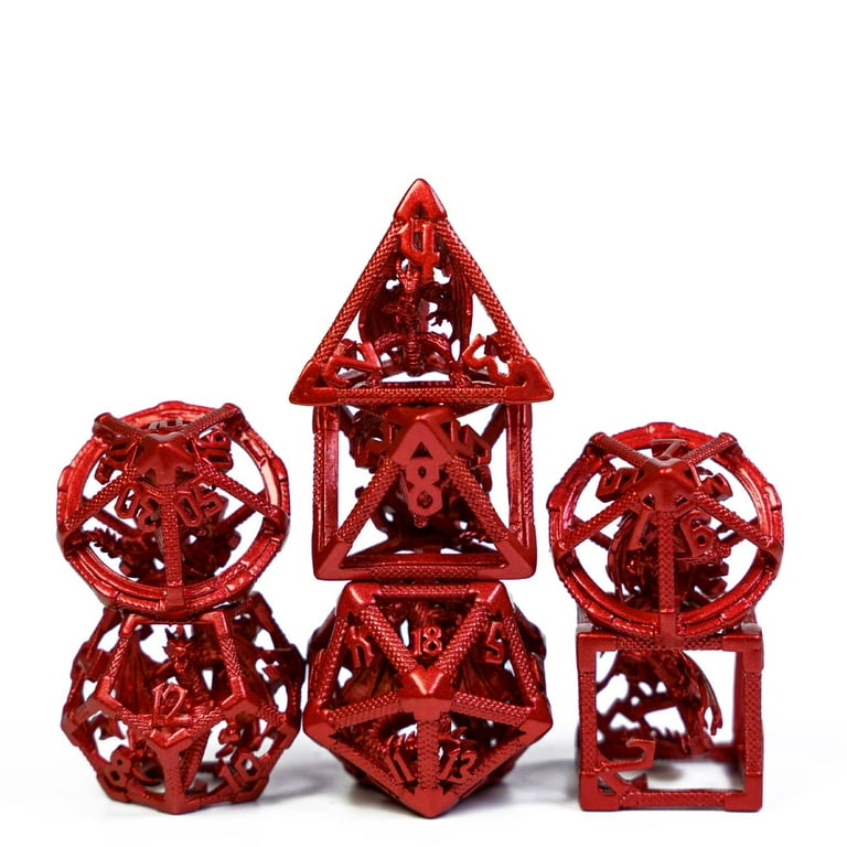 7 Piece Hollow Metal Dice shops Set Dragon Series