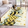 thumbnail image 3 of Rectangle Area Rug 3x5ft,Spring Flower Eucalyptus Leaf Washable Carpet Non-Slip Runner Accent Rugs Indoor Floor Mat for Bedroom Living Room Decor,Pastoral Yellow Bee Love Heart, 3 of 9