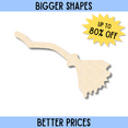thumbnail image 2 of Bigger Better | Unfinished Wood Crooked Flying Broom Silhouette |  DIY Craft Cutout 24" / 1/4", 2 of 3