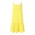 thumbnail image 4 of Sngxgn Women's Summer Long Sleeve Dress Crewneck Lace Flowy Tiered Midi Dresses(Yellow,L), 4 of 6