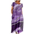 thumbnail image 1 of CHOK Robe en Lin Décontractée à Manches Courtes Col Rond pour Femmes Couleur Unie Coton Lin Robe d'Été 2024 avec Poches Gris TG, 1 of 5