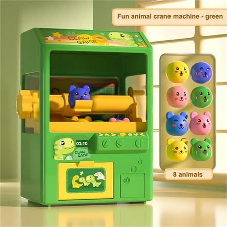 

FNNMNNR Children s Creative Toys Claw Machine arcade game Clip Doll Machine with 8 mini Dolls Ideal gift for kids(Green)