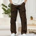thumbnail image 5 of Muscularfit Carpenter Summer Pants Men Work Brown Slacks Cargo Full Baggy High Waisted Wide-Leg Pants Men,XXL, 5 of 7