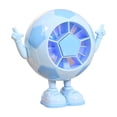 thumbnail image 2 of PoyoKee Small Desk Fan, Colorful LED Football Design Table Fan for Indoor Outdoor, 5 Speed Strong Wind Mini Fan for Bedroom, Portable Fan - Blue, 2 of 7
