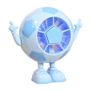 Football LED Handheld Fan with Colorful Lights, USB Rechargeable Mini Cooling Fan, 5-Speed Portable Desk Fan for Kids Sports Gifts Travel Outdoor Use