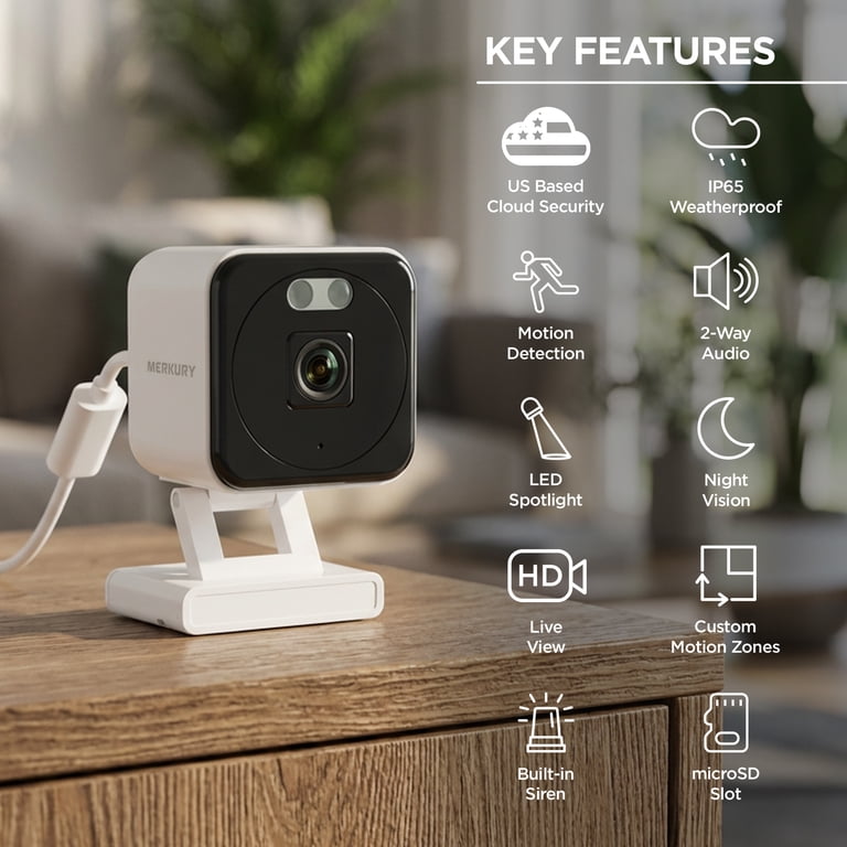 hidamari　スリムウィーク　ダークモカ Merkury Smart HD Indoor/Outdoor Mini Security Camera, 1080p