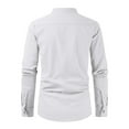 thumbnail image 3 of ZZHZGZ Late July Mens Graphic Tees Men's Linen Shirt Long Sleeve Hippie Casual Beach T Shirts Late July White Slim fit Dress Shirts for Men Xxxl, 3 of 3