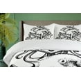 thumbnail image 4 of Ambesonne Octopus Duvet Cover Sets, Nautical Theme Anchor, 2-Queen, Black White, 4 of 7