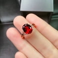 thumbnail image 3 of Jiaroswwei Finger Ring Geometric Imitation Garnet Jewelry Opening Adjustable Sparkling Ring for Daily Wear, 3 of 7