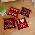 thumbnail image 2 of Happy Valentines Day Pillow Covers 18x18 Set of 4 Red Love Heart Throw Pillow Covers Wedding Anniversary Pillow Covers Pillow Cases Home Outdoor Sofa Couch Cushion Covers (18 by 18), 2 of 6
