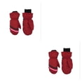 thumbnail image 3 of Kearding 3 pares de manoplas para niños, guantes impermeables de invierno con gancho, suministros de esquí, patrón geométrico impreso, rojo L 2Conjunto, 3 of 6