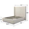 thumbnail image 5 of Jeffrey Queen Size Velvet Upholstered Bed Frame in Cream, 5 of 7
