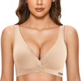 thumbnail image 4 of Sngxgn Women's Sports Bra Strap Cotton Sports Bra with Medium Support(Beige,XXL), 4 of 6