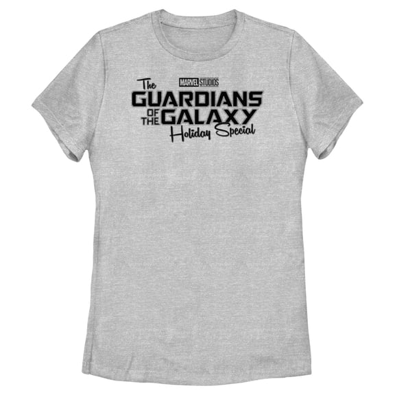 Women's Guardians of the Galaxy Holiday Special Black Logo  Graphic Tee Athletic Heather 2X Large