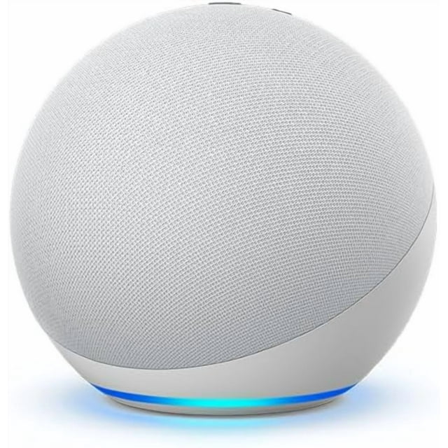 Echo (modelo más reciente): bocina Alexa con sonido premium, ideal para recámaras grandes, salas y cocinas (blanco)