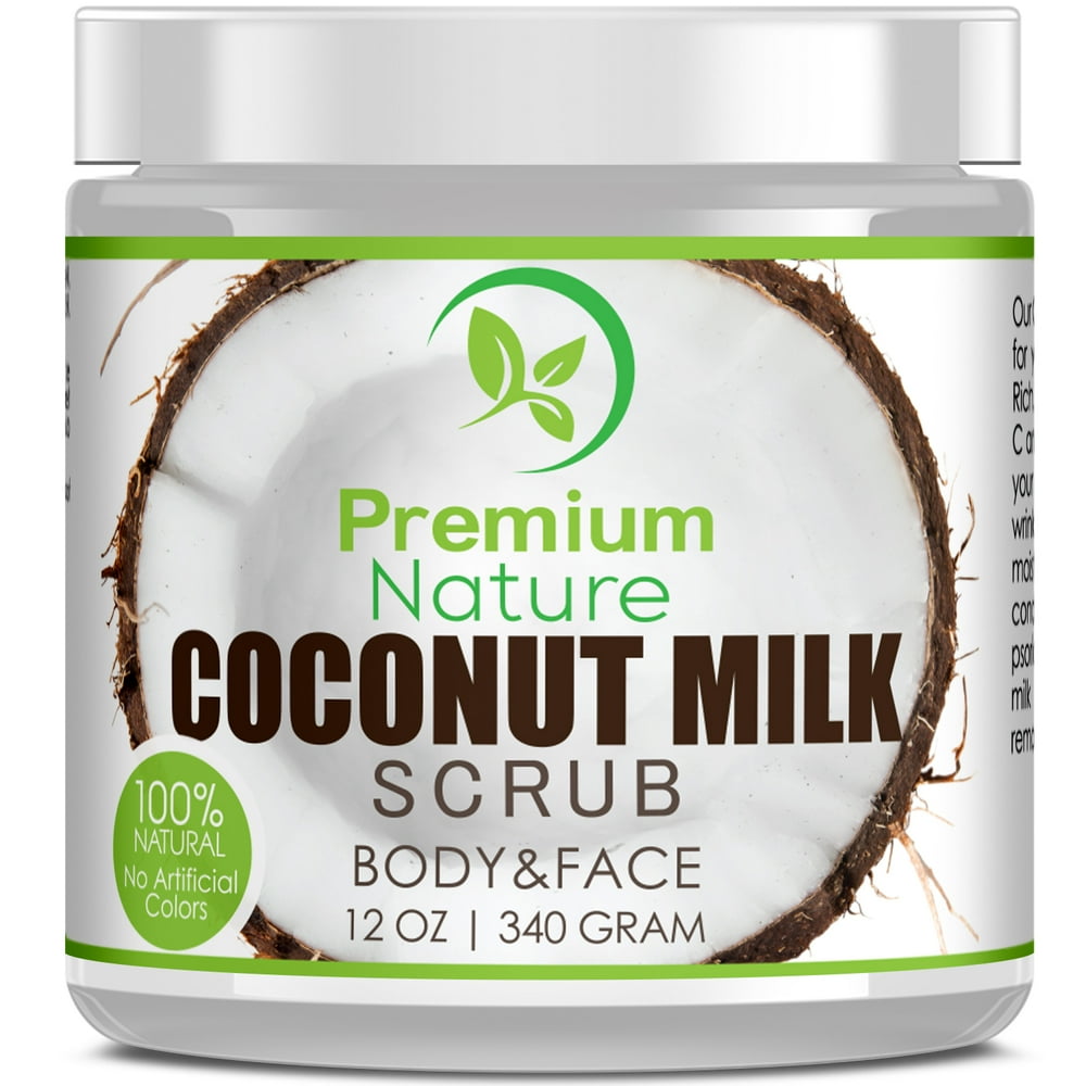 Coconut Milk Exfoliating Body Scrub 12 oz Natural Coconut Oil Skin