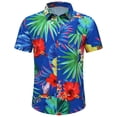thumbnail image 5 of Hawaiian Shirt for Men Summer Short Sleeve Relaxed Fit Button Down Lapel Collar Tropical Beach Shirts Vacation Outfits, 5 of 5