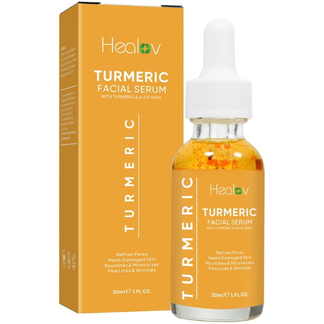 Suero de cúrcuma para rostro y cuerpo - Suero iluminador de piel de cúrcuma natural para manchas oscuras - Suero reparador facial de cúrcuma limpia la piel combate el acné unifica el tono minimiza l