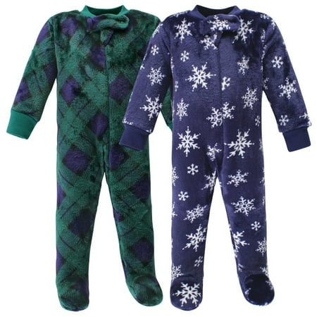 

Hudson Baby Unisex Baby Plush Sleep and Play Navy Snowflake 0-3 Months