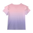thumbnail image 5 of Dwellite Girls V-Neck Shirts Short Sleeve Cute Summer Tee Shirts Baggy Soft Tops 3-13 Years Pink 150, 5 of 7