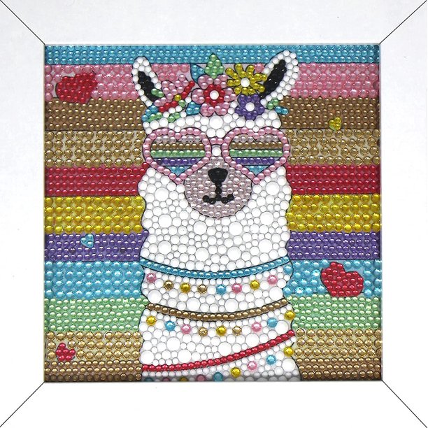 Pintura de diamantes 5D para niños adecuada para edades de 6 a 12 años Arte y manualidades con diamantes Regalo creativo (alpaca)