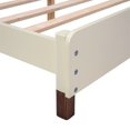 thumbnail image 7 of Full Size Platform Bed Frame, Wood Platform Bed with House Shaped Headboard, Wood Slats Support, No Box Spring Required, for Kids Teens, Cream+Walnut, 7 of 7