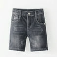 thumbnail image 6 of Boy Shorts Boys' Pants Boys Summer Denim Shorts Elastic Waist Casual Comfortable Breathable Five Pocket Stretchable Playwear For Toddlers Kids, 6 of 7