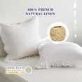 thumbnail image 2 of Simple&Opulence 100% Linen Stone Washed Euro Sham with Ruffle 26x26 Inch Pillow Cover Set of 2, Home Decoration Pillow, Soft and Breathable, White, 2 of 6
