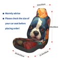 thumbnail image 3 of Wukai Cute Colorful Flower French Bulldog Full Set Car Seat Covers with Soft Padding Universal Auto Front Seats Protector and Cushion Mat, 3 of 5