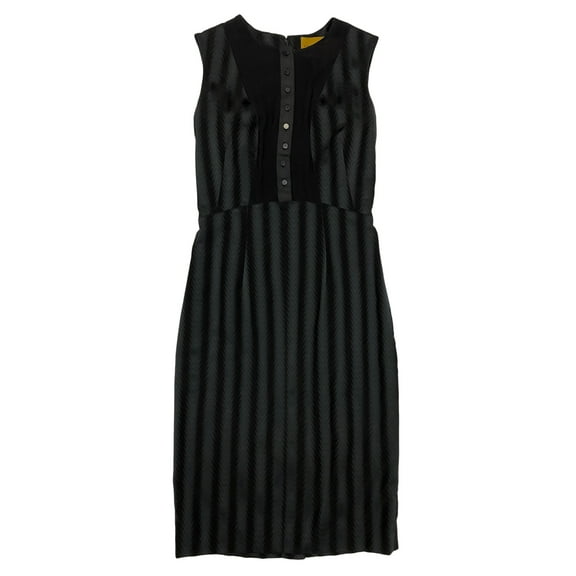 Hanley Mellon Women's Tuxedo Bib Sheath Dress 8 Black