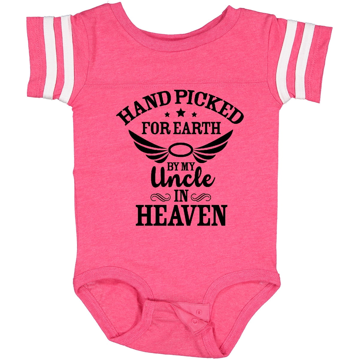 Inktastic Handpicked for Earth by My Uncle in Heaven with Angel Wings Boys or Girls Baby Bodysuit